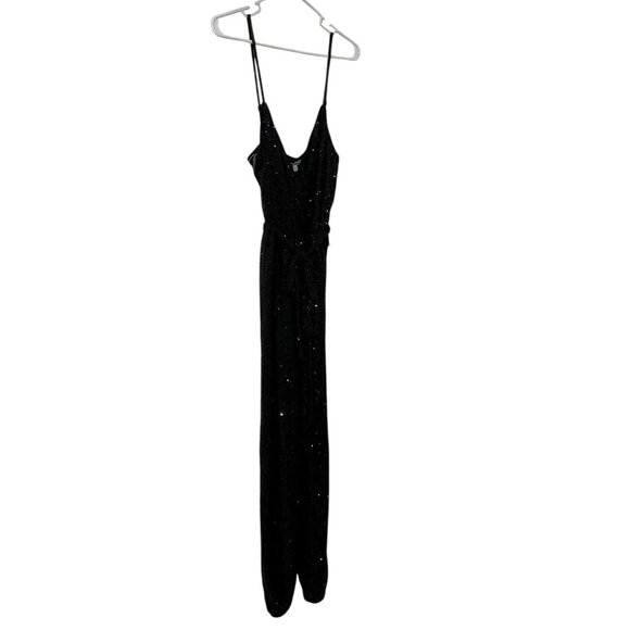 NWT Fashion Nova Can’t Hide The Shine Sequin Jumpsuit Black Women’s M Party - Picture 1 of 10